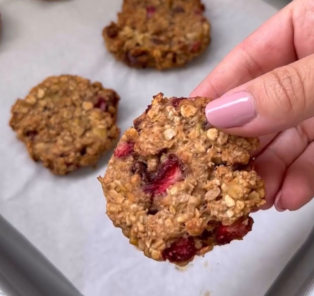 Banana and Strawberry Cookies