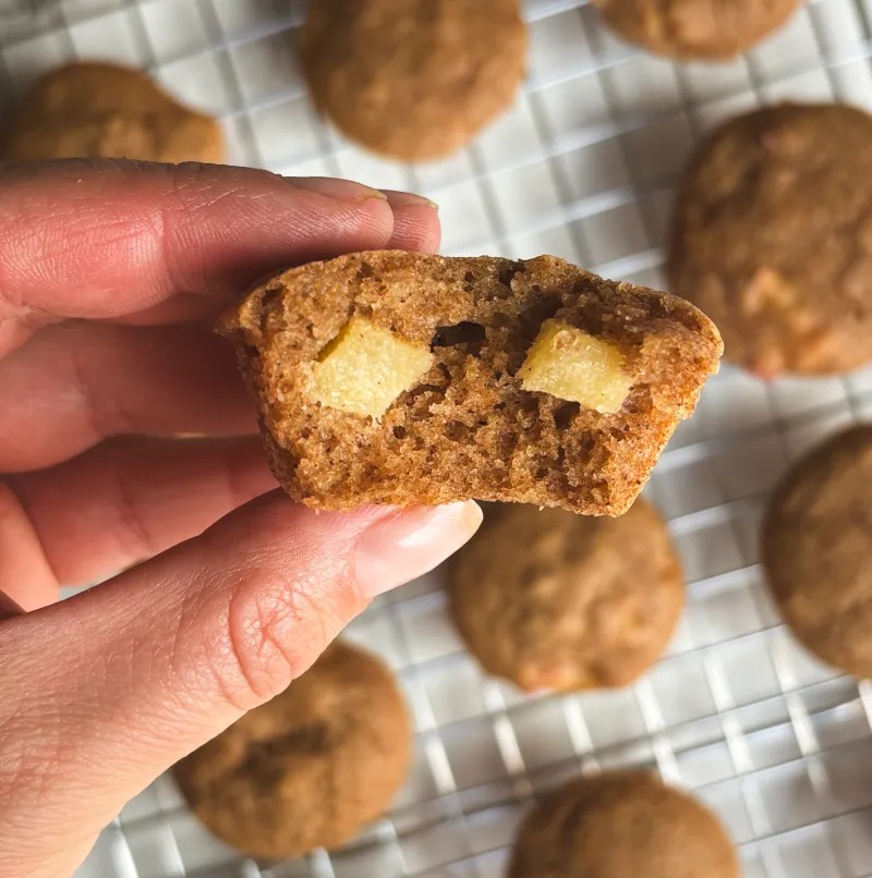 Healthy Apple Mini Muffins on a tray