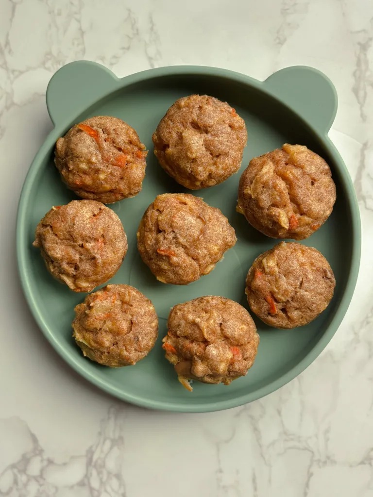 ABC Muffins (Apple-Banana-Carrot) on a plate