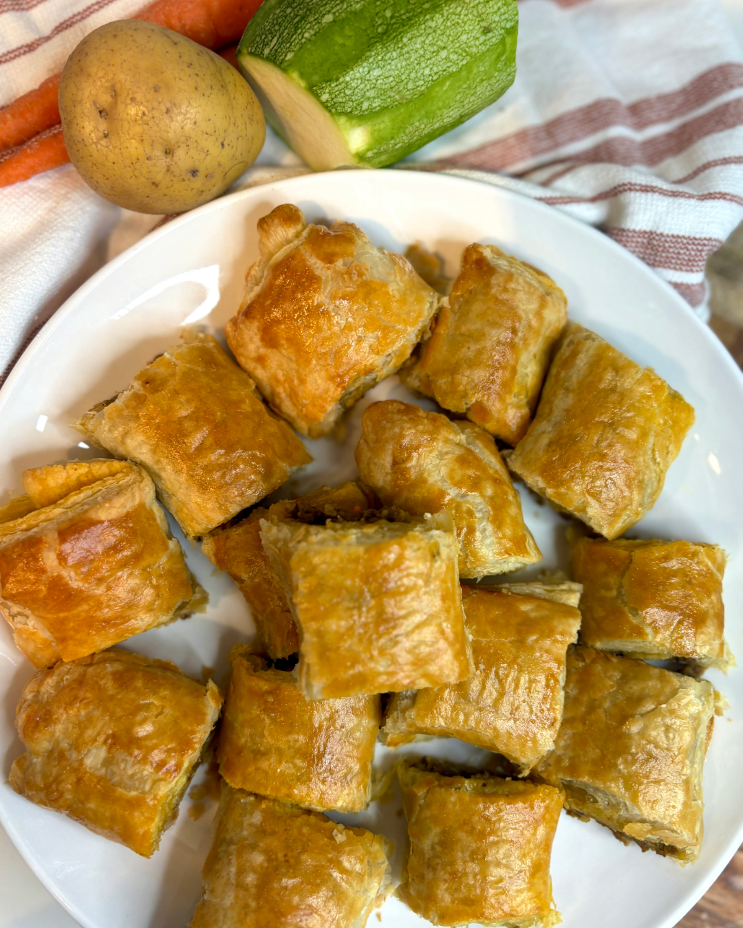 Beef and Veggie Puff Pastry Rolls
