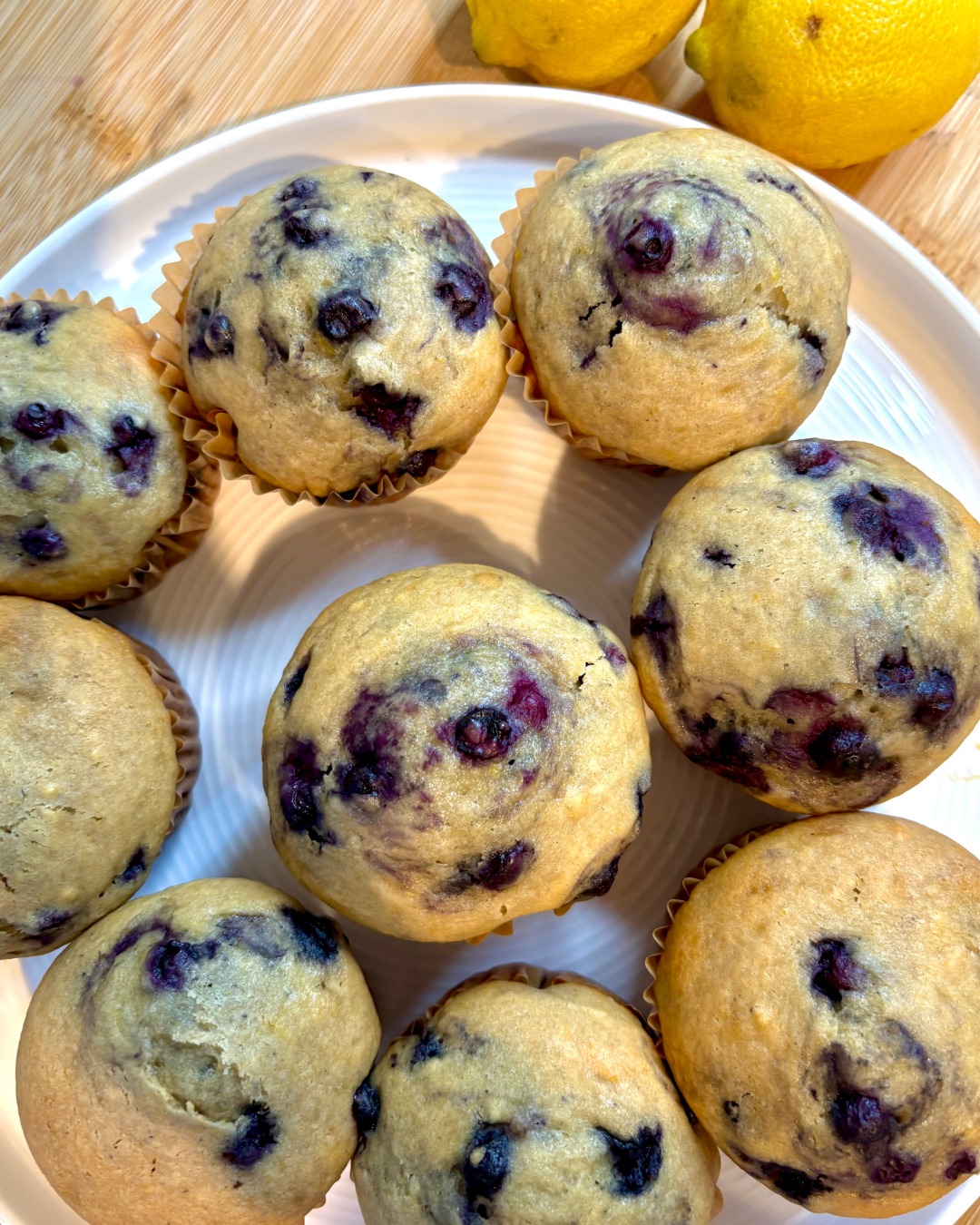 Fluffy Lemon Blueberry Muffins