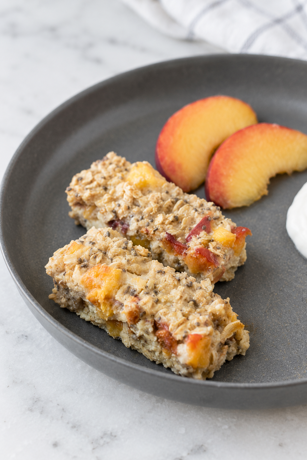 Peaches and Cream Baked Oatmeal