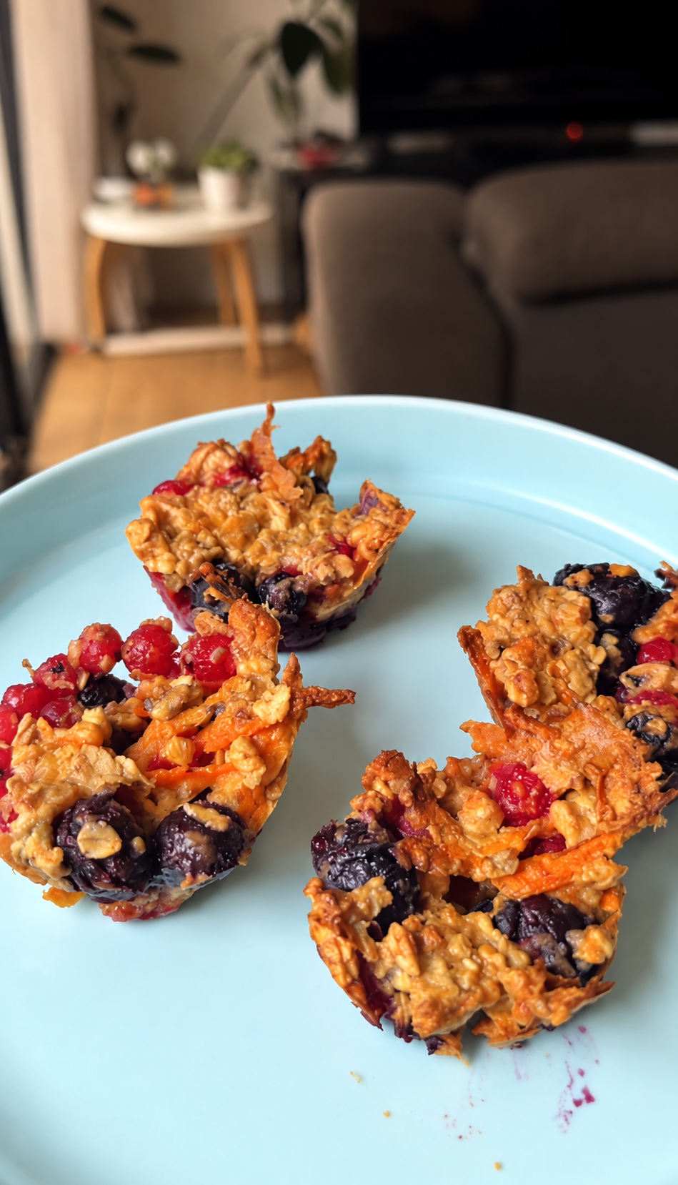 Berry Peanut Butter Rice Cake Muffins