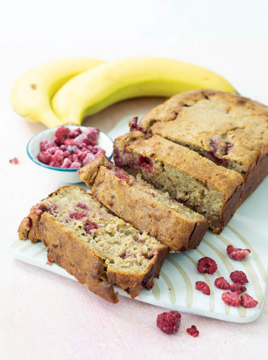 Lemon Raspberry Banana Oat Bread