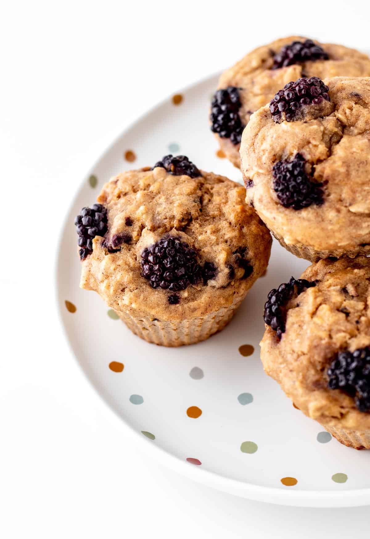 Lemon Blackberry Banana Oat Muffins